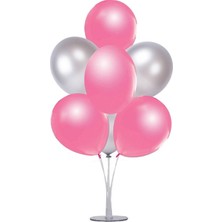 Kidspartim 7 Li Balon Demeti Gümüş Pembe Balon