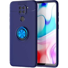 Heptek İletişim Xiaomi Redmi Note 9 Kılıf Kamera Çıkıntılı Renkli Yüzüklü Standlı Mıknatıslı Kapak (Ravel)