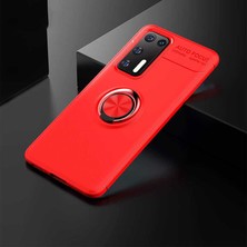 Heptek İletişim Huawei P40 Kılıf Kamera Çıkıntılı Renkli Yüzüklü Standlı Mıknatıslı Kapak (Ravel)