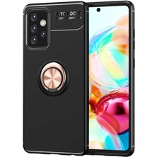 Heptek İletişim Samsung Galaxy A52 Kılıf Kamera Çıkıntılı Renkli Yüzüklü Standlı Mıknatıslı Kapak (Ravel)
