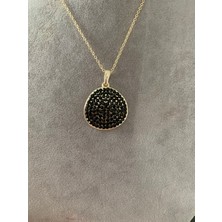 Elif Çelik Takı Siyah Taşlı Bijuteri Kolye