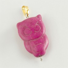 Feryal Baykuş Turkuaz Doğaltaş Kolye Ucu