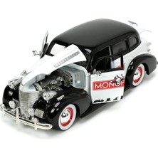 JADA Mr. Monopoly 1939 Chevy Master 1:24 Ölçek Die Cast Metal Araç, Figürlü