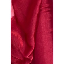 Nefertiya Abiye Elbiselik Işıltılı Tül Cam Organze Kumaş Kırmızı