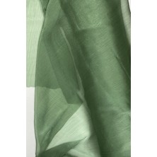 Nefertiya Abiye Elbiselik Işıltılı Tül Cam Organze Kumaş Yeşil