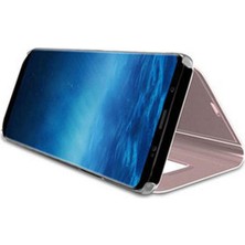 Samsung A Shopping Samsung Galaxy A30 Flip Standlı Deri Aynalı Kapaklı Kılıf Rose Gold