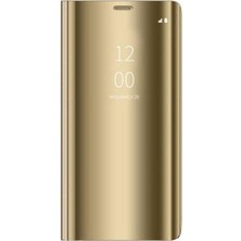 Samsung A Shopping Samsung Galaxy A10 Flip Standlı Deri Aynalı Kapaklı Kılıf Gold