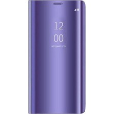 Samsung A Shopping Samsung Galaxy A10 Flip Standlı Deri Aynalı Kapaklı Kılıf Mor