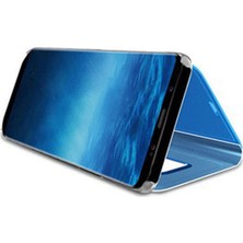 Huawei A Shopping Huawei Y9 2019 Flip Standlı Deri Aynalı Kapaklı Kılıf Mavi