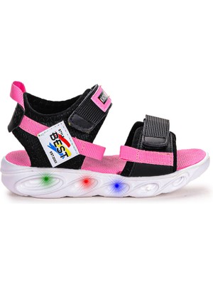 Kiko Kids 100 Işıklı Kız/erkek Çocuk Cırtlı Sandalet Ayakkabı 100