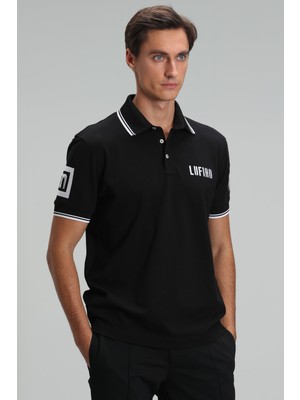 Lufian Dandy Spor Polo Erkek Tişört Siyah