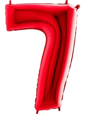 Kidspartim 7 Rakam Kırmızı Folyo Balon 40 Inç 100 cm