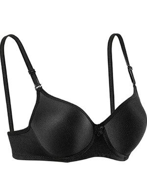 Royaleks Destekli Slikonlu Düz Sütyen Siyah