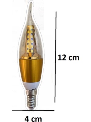 Gae 5W 3000K  Amber Renk Kıvrık Dekoratif  E14 Duy LED  Şeffaf Ampul 1 Adet