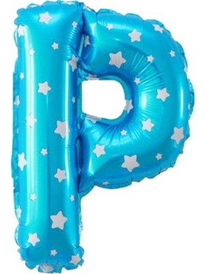 Kidspartim P Harf Mavi Folyo Balon 16 Inç 40 cm