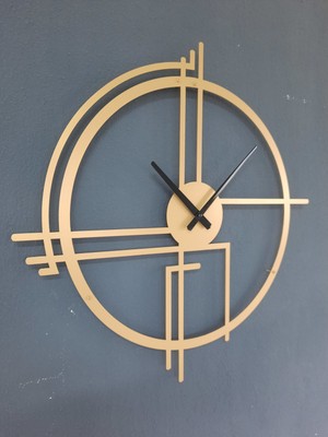 Gowpenart Dizayn Gowpenart Querencia Metal Gold - Altın Duvar Saati 1,5 mm Kalınlık 60 x 60 cm