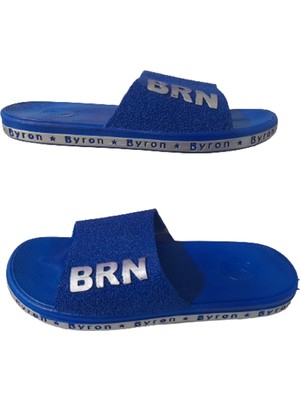 Byron Brn B050-10 Unisex Lacivert Beyaz Kaymaz Taban Deniz Plaj Havuz Günlük Yürüyüş Terlik