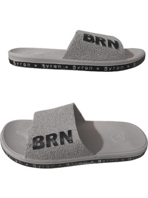 Byron Unisex Brn B050-10 Gri Kaymaz Taban Deniz Plaj Havuz Günlük Yürüyüş Terlik