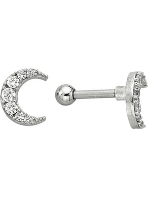 By Dilek Çetin Accessory By Dilek Çetin Çelik Kıkırdak Helix Tragus Piercing Gümüş Renkli Kadın Aksesuar