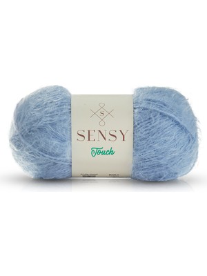 Sensy Premium Touch El Örgü Ipi Bluz Kazak Ipi Kürk Görünümlü Ip Bere Peluş Oyuncak Ipi Bebe Mavisi