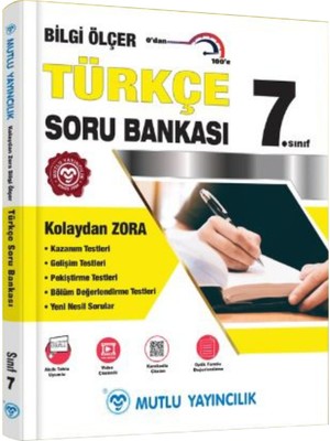 Mutlu Yayınevi Mutlu Yayınları 7. Sınıf Türkçe Bilgi Ölçer Soru Bankası