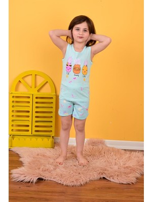 Vitmo Kız Çocuk Asklı Pijama Takımı Cool Sweety Mint