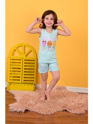 Vitmo Kız Çocuk Asklı Pijama Takımı Cool Sweety Mint