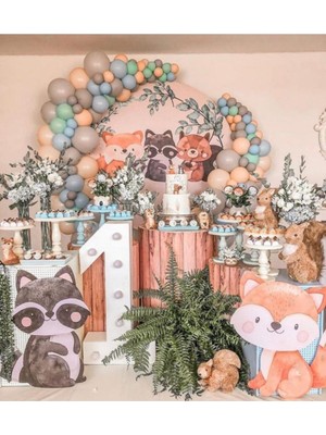 Eğlence Marketi Orman Temalı Doğum Günü Parti Balon Balon Şerit Dekarasyon