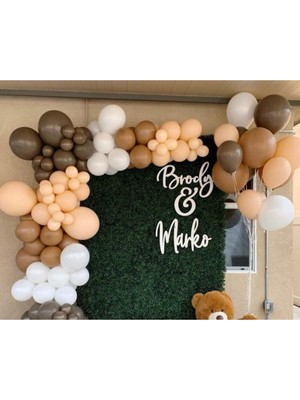 Eğlence Marketi Pastel Çikolata Kahve Karamel Beyaz ve Somon Balon Zinciri 100 Adet