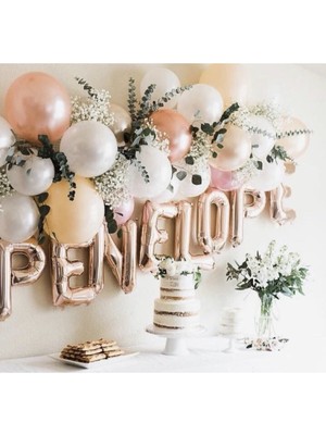 Eğlence Marketi Rose Beyaz Somon Renk Balon Zinciri
