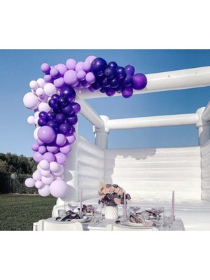 Eğlence Marketi Pastel Mor Lila ve Beyaz Balon Zinciri 100 Adet
