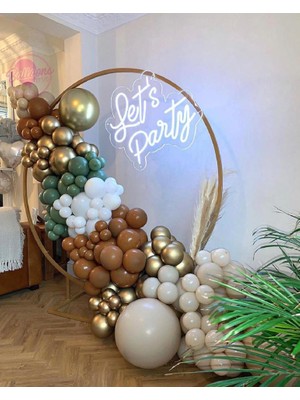 Eğlence Marketi Krom Gold Küf Yeşili Beyaz Ten Rengi ve Karamel Balon Zinciri 100 Adet