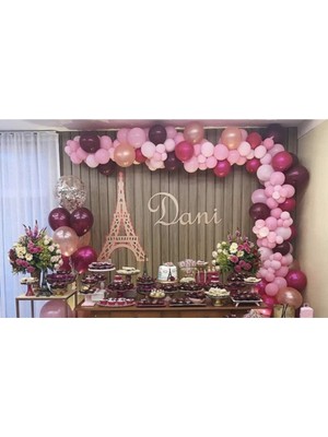 Eğlence Marketi 100 Adet Pembe Fuşya Rose Gold Balon Zinciriözel Gün Konsept Balon Zinciri