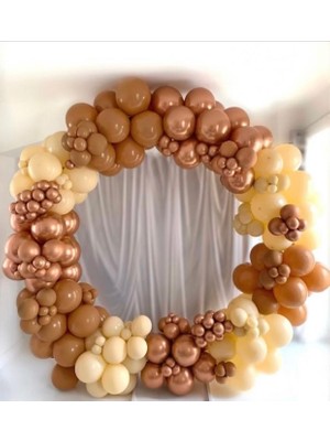 Eğlence Marketi Krom Bronz Kahverengi Ten Rengi Balon Zinciri 100 Adet