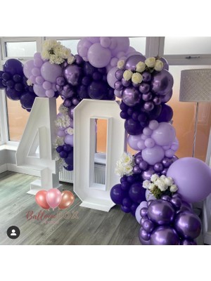 Eğlence Marketi Krom Mor Pastel Lila Pastel Mor Balon Zinciri 100 Adet