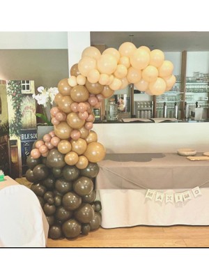 Eğlence Marketi Kahverengi Karamel ve Sütlü Kahve Balon Zinciri 100 Adet