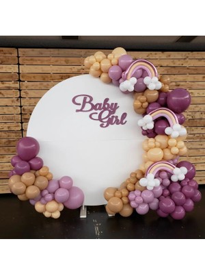 Eğlence Marketi Pastel Yaban Çileği Toz Pembe Çöl Kumu ve Karamel Balon Zinciri 100 Adet