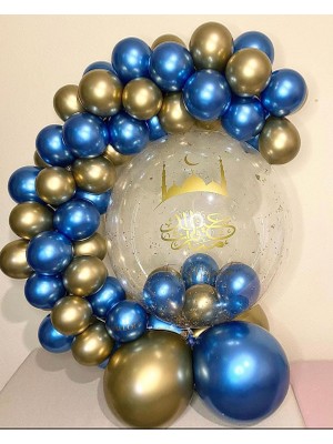 Eğlence Marketi Krom Gold ve Mavi Balon Zinciri 100 Adet