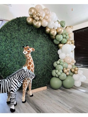 Eğlence Marketi Krom Gold Küf Yeşili Beyaz ve Sütlü Kahve Balon Zinciri 100 Adet