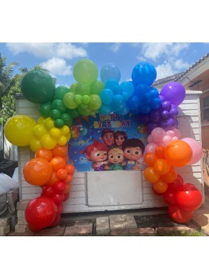 Eğlence Marketi Gökkuşağı Pastel Balon Zinciri 100 Adet