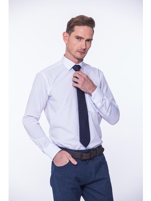 Klasik Uzun Kol Terry Cotton Hediye Kutulu Erkek Gömlek - Beyaz