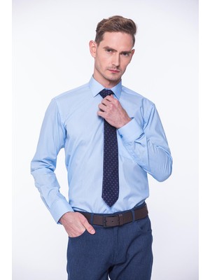 Fitmens Klasik Uzun Kol Terry Cotton Hediye Kutulu Erkek Gömlek - Mavi