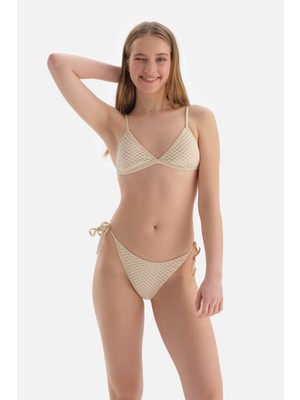 Dagi Ekru Spagetti Bikini Alt