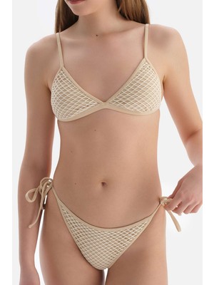 Dagi Ekru Spagetti Bikini Alt