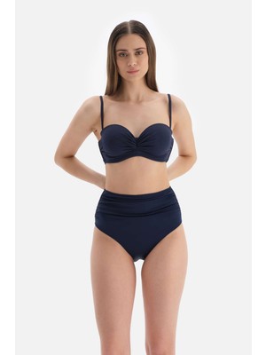 Dagi Lacivert Straplez Kaplı Bikini Üst