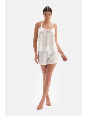 Dagi Beyaz Dantel Detaylı Camisole