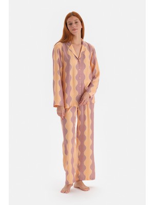 Dagi Sarı Simli Saten Pantolon