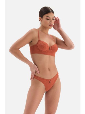 Dagi Terracota Düğme Detaylı Ribana Balenli Sutyen