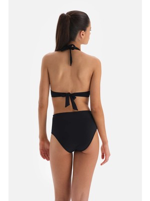 Dagi Siyah Yanı Drapeli Yüksel Bel Alt