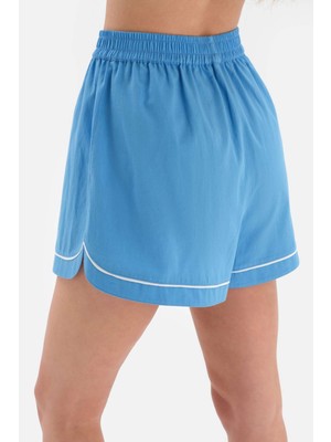 Dagi Beyaz Bis Yaka Baskılı Örme Pijama Takımı